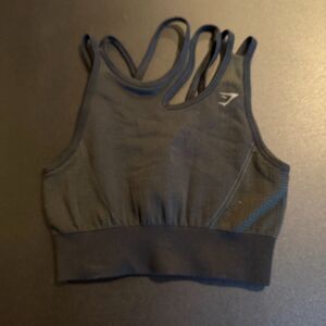 Gymshark Strappy Back Sports Bra Black Light Support Small S Activewear Yoga